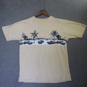 Joe Marlin Vintage Cars Beach Surf Graphic T-Shirt